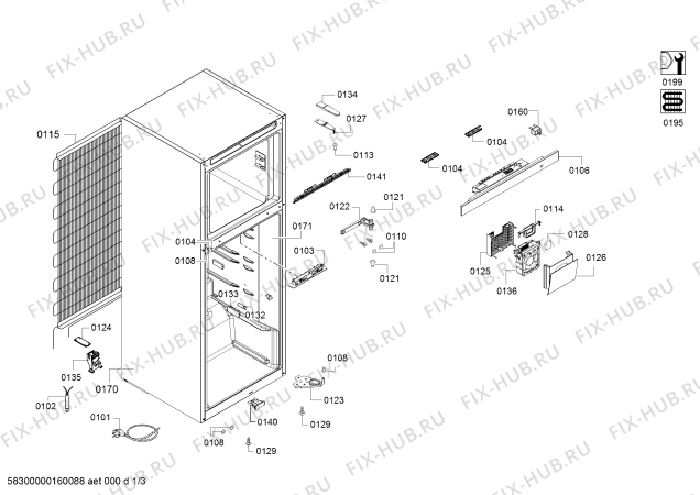 Схема №3 3FSP2465 с изображением Дверь для холодильника Bosch 00711270