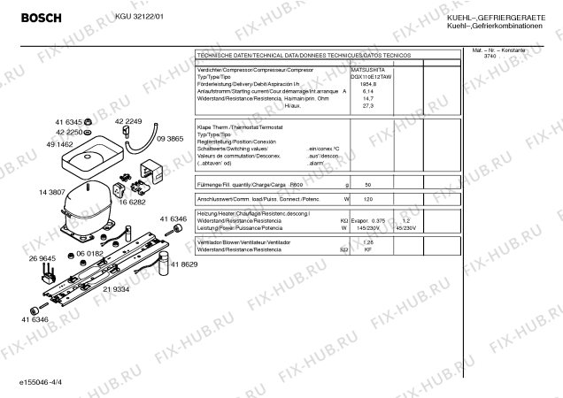 Взрыв-схема холодильника Bosch KGU32122 - Схема узла 04