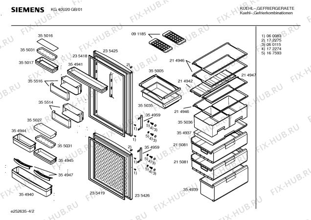 Взрыв-схема холодильника Siemens KG40U20GB - Схема узла 02