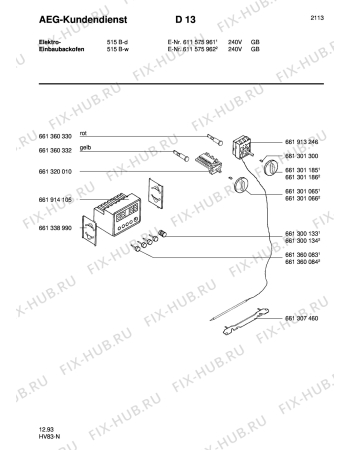 Взрыв-схема плиты (духовки) Aeg COMP. 515B-W GB - Схема узла Section5