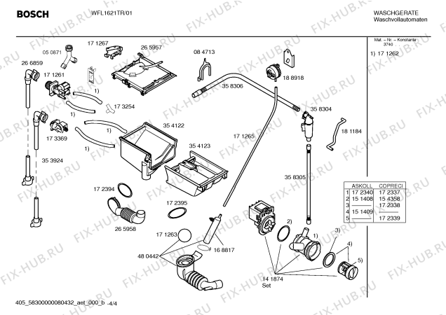 Взрыв-схема стиральной машины Bosch WFL1621TR Maxx WFL1621 - Схема узла 04