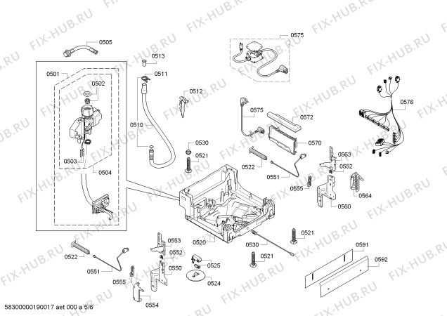 Схема №6 SPE53U56UC SilencePlus 46 dBA с изображением Набор кнопок для посудомойки Bosch 00624957