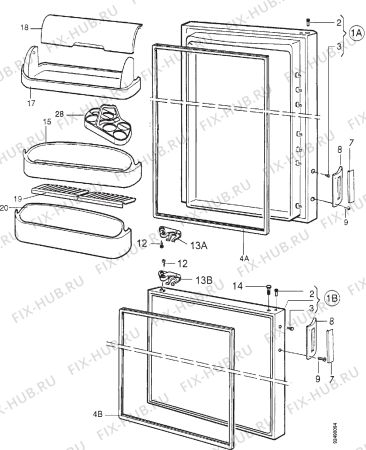 Взрыв-схема холодильника Electrolux ER9003B - Схема узла Section 3