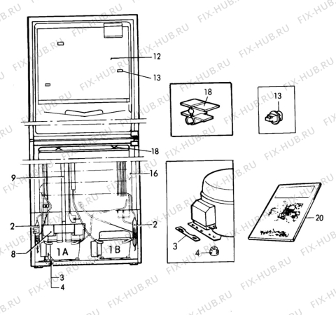 Взрыв-схема холодильника Electrolux RC3502W - Схема узла C10 Cold, users manual