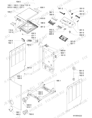 Схема №2 WOR20154PL с изображением Декоративная панель для стиралки Whirlpool 481010533366