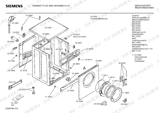 Схема №5 WH40900 SIWAMAT PLUS 4090 с изображением Вставка для ручки для стиралки Siemens 00093735