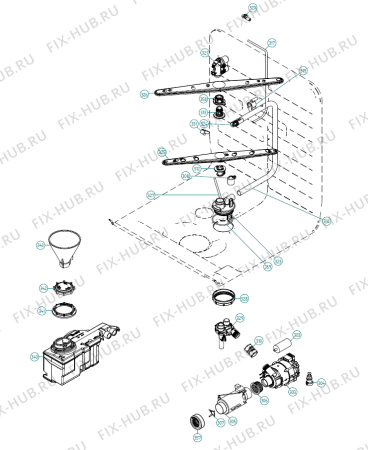 Взрыв-схема посудомоечной машины Asko D5628 XXL S (442563, DW90.2) - Схема узла 03