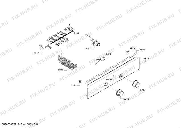 Взрыв-схема плиты (духовки) Bosch HLL094020U - Схема узла 02