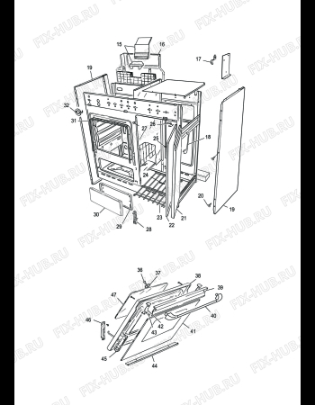 Взрыв-схема плиты (духовки) DELONGHI SGGK 854 - Схема узла 2