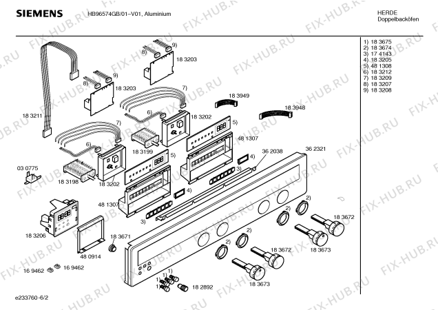 Схема №6 HB96576GB с изображением Кнопка для электропечи Siemens 00183675