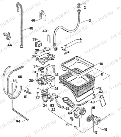 Взрыв-схема стиральной машины Electrolux WH220 - Схема узла W30 Water details  D