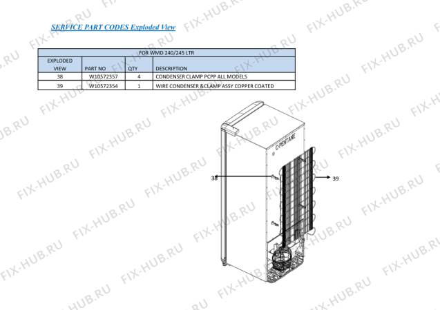 Схема №11 WMD 240 WH с изображением Уплотнение для холодильника Whirlpool 482000093283