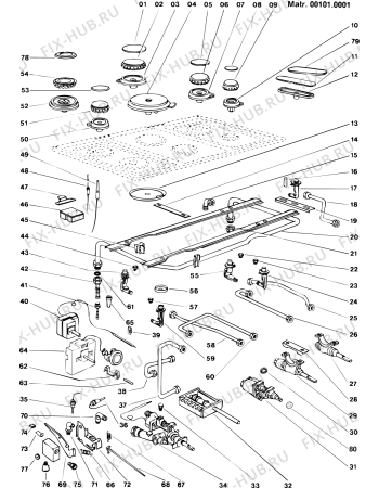 Схема №5 KG6407BGG (F014035) с изображением Кнопка (ручка регулировки) для электропечи Indesit C00050065