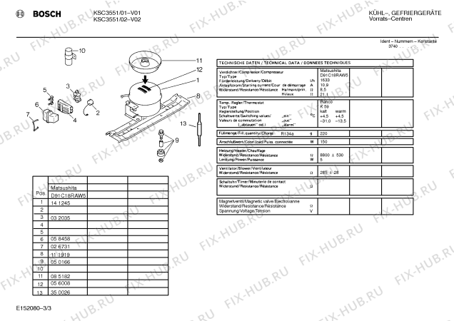 Взрыв-схема холодильника Bosch KSC3551 - Схема узла 03