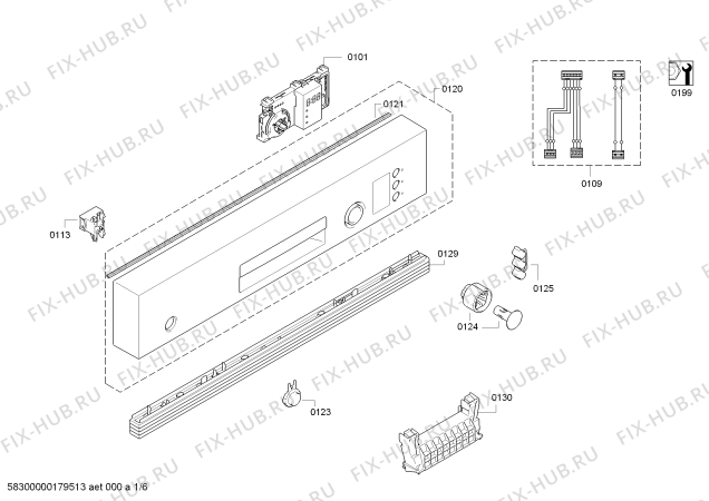 Схема №6 SMI50E56EU с изображением Набор кнопок для посудомойки Bosch 00615052