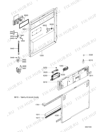 Схема №4 GMX 5500 с изображением Панель для электропосудомоечной машины Whirlpool 481290508906