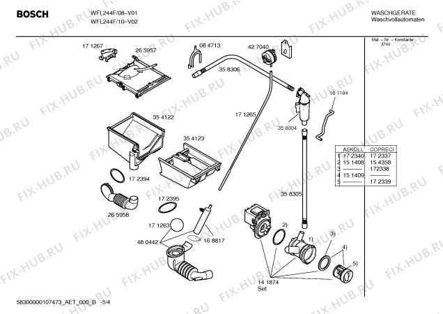 Схема №5 WFL244F Maxx WFL 244 F с изображением Инструкция по эксплуатации для стиралки Bosch 00595292
