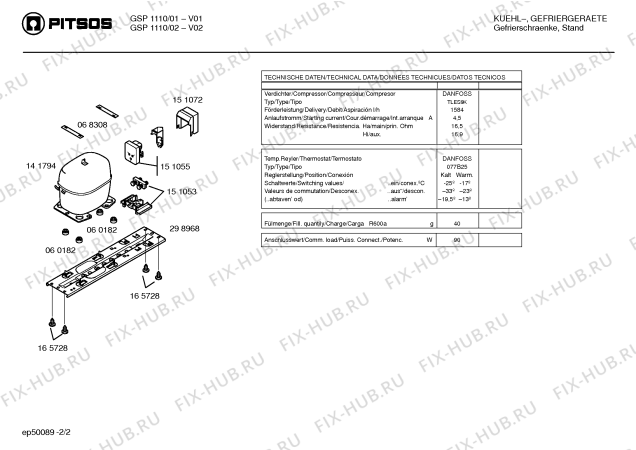 Схема №2 GSP1110 с изображением Конденсатор для холодильника Bosch 00234806