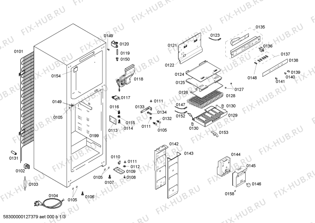 Схема №3 KDN40V00IL с изображением Дверь морозильной камеры для холодильника Bosch 00478583