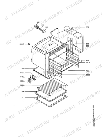 Взрыв-схема плиты (духовки) Aeg B42000-1-M - Схема узла Oven