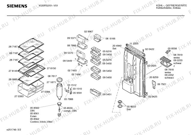Взрыв-схема холодильника Siemens KI20R52 - Схема узла 02