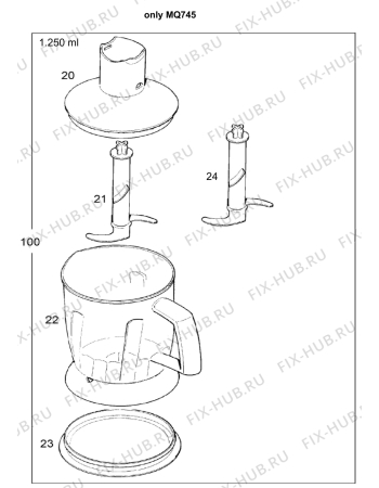 Взрыв-схема блендера (миксера) BRAUN Multiquick 7 MQ 700 Soup - Схема узла 2