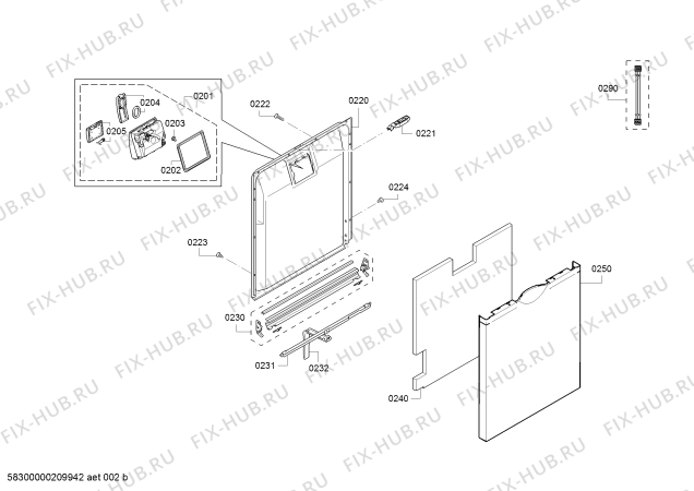 Взрыв-схема посудомоечной машины Bosch SMS68L28TR, SilencePlus , Serie 6 - Схема узла 02