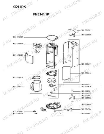 Схема №1 FMF141/1P1 с изображением Болт (винт) для кофеварки (кофемашины) Krups MS-621517