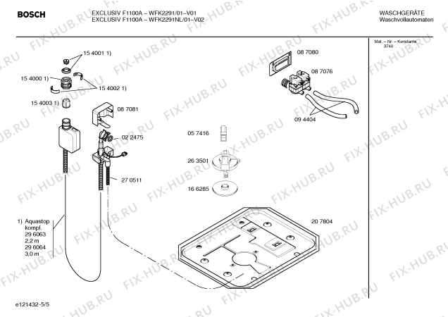 Схема №5 WFK2291NL EXCLUSIV F1100A с изображением Инструкция по эксплуатации для стиральной машины Bosch 00528802