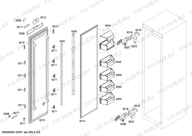 Схема №5 RF411200 с изображением Инстр. по монтажу и установке Gaggenau для холодильника Bosch 00560579