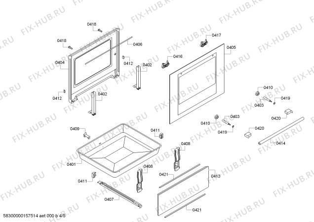 Схема №5 PHCB154254 с изображением Стеклокерамика для электропечи Bosch 00710753