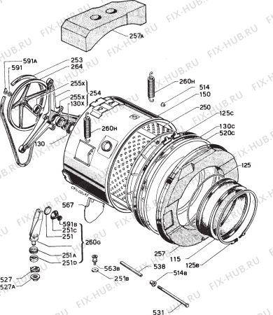 Взрыв-схема стиральной машины Rex RP412X - Схема узла Functional parts 267