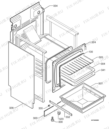 Взрыв-схема плиты (духовки) Zanussi ZCC6635X - Схема узла Housing 001