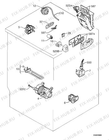 Взрыв-схема стиральной машины Zanussi ZWH520 - Схема узла Electrical equipment 268