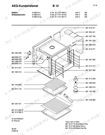 Взрыв-схема плиты (духовки) Aeg COMP. 51580B-D GB - Схема узла Section5