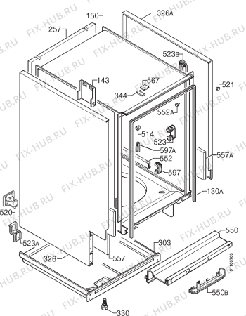 Взрыв-схема посудомоечной машины Aeg F6480W - Схема узла Housing 001