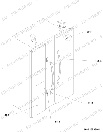 Схема №12 KRSM 9030 с изображением Дверка для холодильной камеры Whirlpool 482000008519