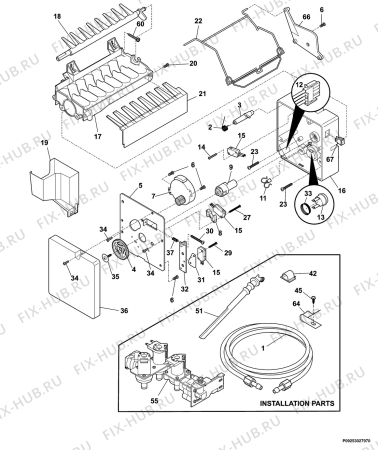 Взрыв-схема холодильника Electrolux ERL6296W10 - Схема узла Icemaker