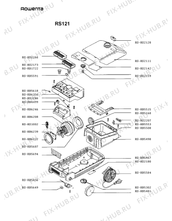 Взрыв-схема пылесоса Rowenta RS121 - Схема узла RS121___.IT1