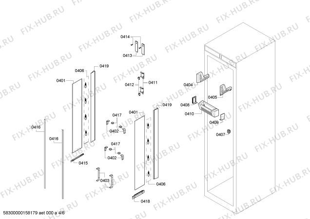 Схема №6 RC462700 с изображением Силовой модуль для холодильника Bosch 00702444