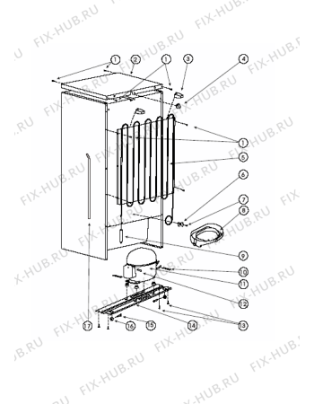 Взрыв-схема холодильника Indesit SB1670 (F043080) - Схема узла