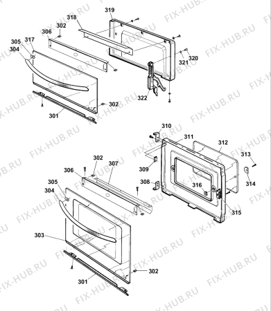 Схема №6 X155ES (F032829) с изображением Панель для плиты (духовки) Indesit C00228899