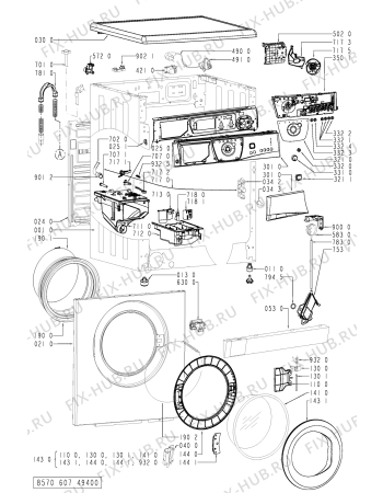 Схема №2 AWM 6071 с изображением Декоративная панель для стиральной машины Whirlpool 481245214196