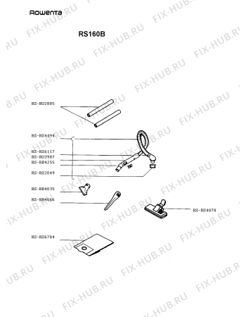 Взрыв-схема пылесоса Rowenta RS160B - Схема узла RS160BSA.__2