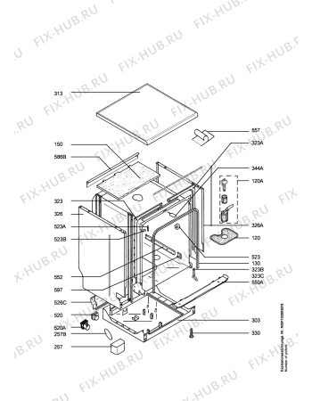 Взрыв-схема посудомоечной машины Aeg FAV50610W - Схема узла Housing 001