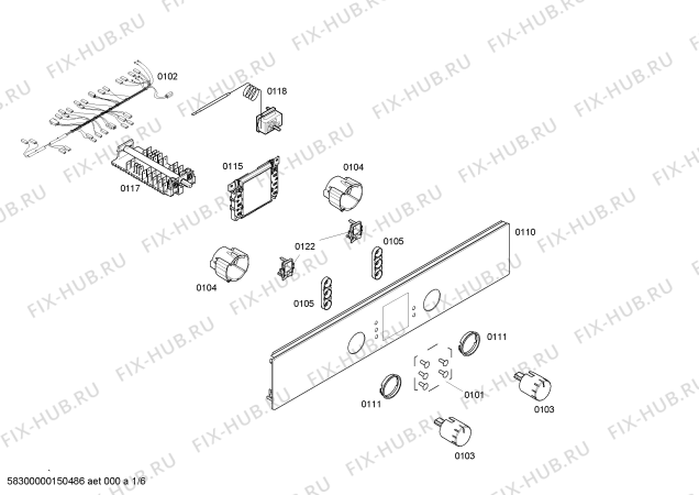 Схема №4 HBN431S1 с изображением Кабель для духового шкафа Bosch 00621176