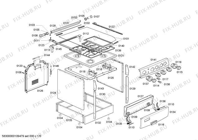 Схема №5 FEK46W61EH GRAND PRIX II EMB ALU с изображением Декоративная рамка для плиты (духовки) Bosch 00420371