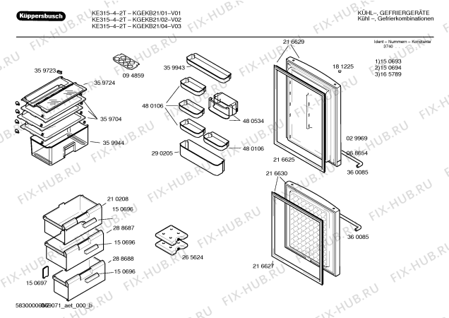 Схема №3 KG31V491 с изображением Уплотнитель двери для холодильника Bosch 00216625