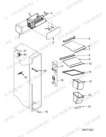 Схема №12 SC18FSSAX (F069458) с изображением Ящик (корзина) для холодильника Indesit C00277441