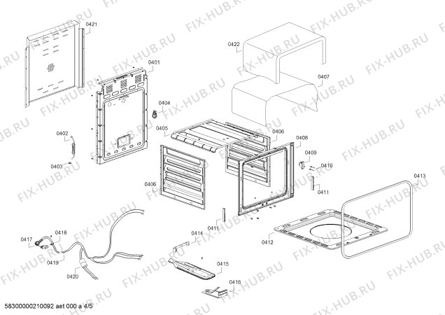 Взрыв-схема плиты (духовки) Bosch HSG14I30SC HSG14I30SC Cocina a gas Bosch Inox - Схема узла 04